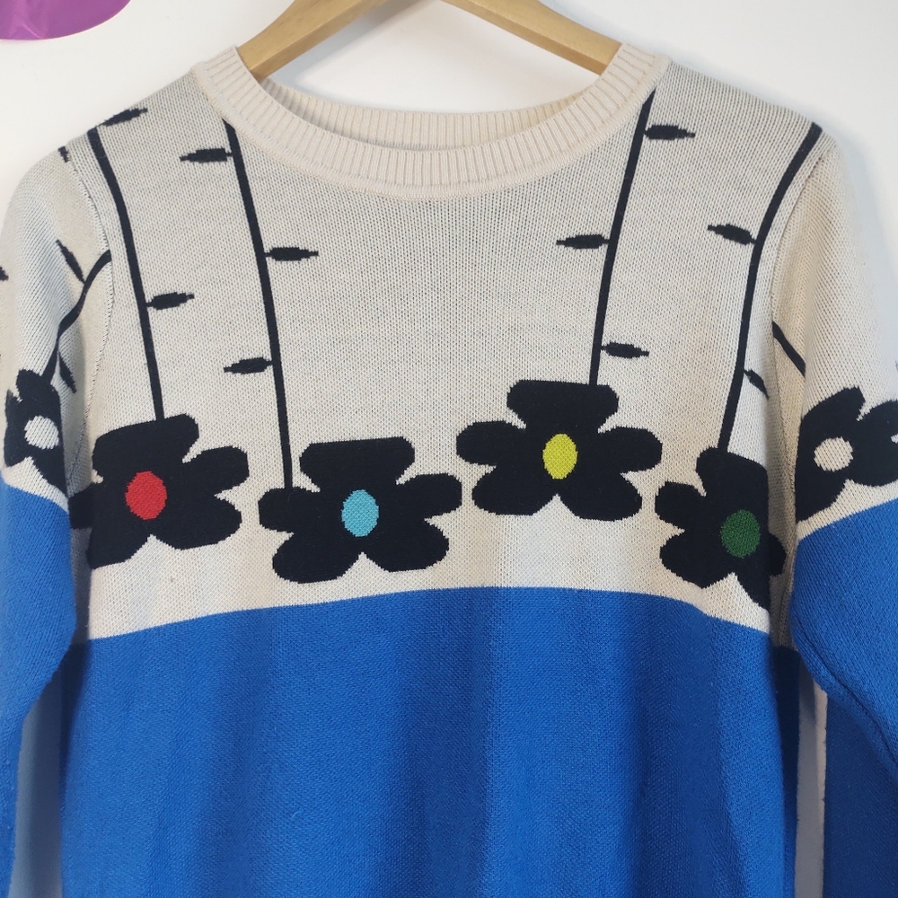 Retro Pop Art Flower Sweater